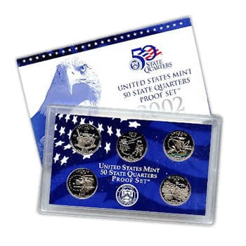 USA Proof set 5 x 25c Stany 2002 "S"