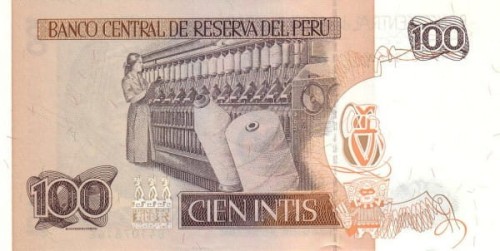 Peru 100 intis Ramón Castilla 1987 P-133