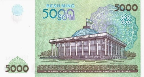 Uzbekistan 5000 sum Taszkient 2013 P-83