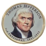 USA 1 $ Thomas Jefferson 2007 nr 3 KOLOR x2