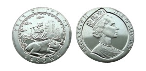 Wyspa Man 1 crown Kalendarz chiński - Rok wołu 1997