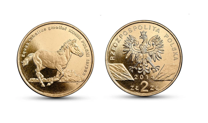 2 zł Zwierzęta świata – Konik polski (łac. Equus caballus gmelini) 2014