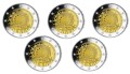 2 € Niemcy x5 30 lat Flagi UE 2015 ADFGJ