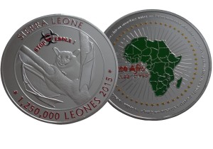 Sierra Leone 1,25 mln leones Nietoperz Stop ebola 2015