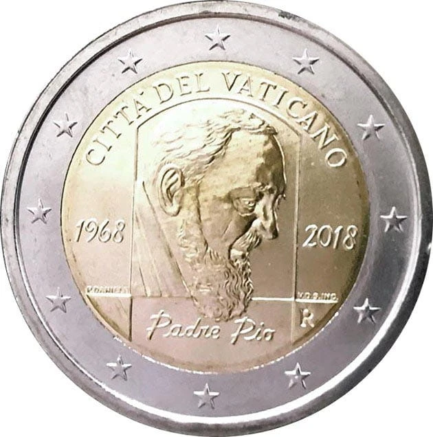 2 euro Watykan  Ojciec Pio 2018