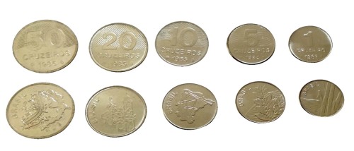 Zestaw menniczy Brazylia cruzeiros rośliny x 5