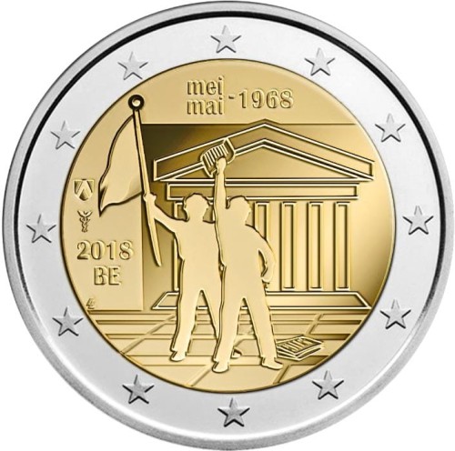 2 euro Belgia Rewolucja studentów 1968 2018