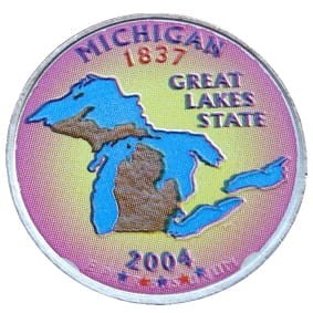 USA 25 c Michigan P lub D 2004 KOLOR