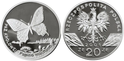 20 zł Paź królowej (łac. Papilio machaon) 2001
