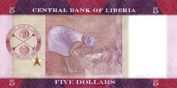 Liberia 5 dolarów Zbiory 2016 P-31a