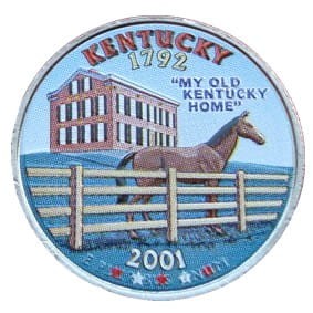 USA 25 c Kentucky P lub D 2001 KOLOR