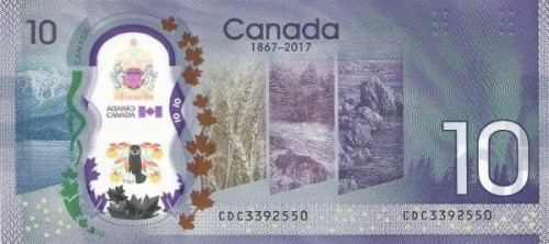 Kanada 10 $ 150 lat przyroda 2017 P-112a