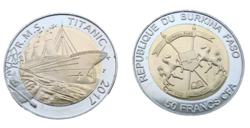 Burkina faso 50 franków Tytanik 2017