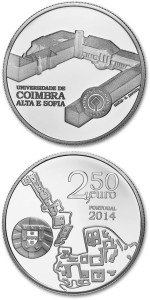 2,5 € Portugalia Uniwersytet Coimbra 2014