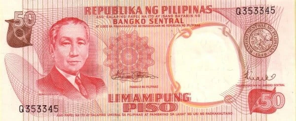 Filipiny 50 piso Pałac 1969 P-146b