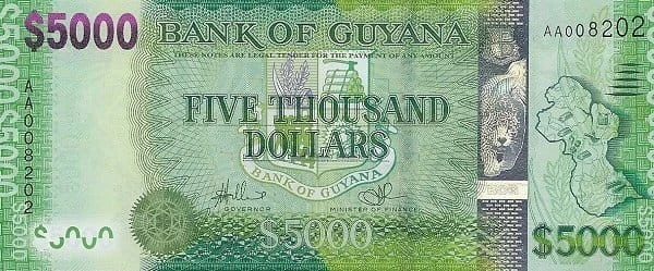 Gujana 5000 dolarów  Rzeka 2013 P-40