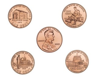 USA 4 x 1 c Życie Lincolna 2009 komplet