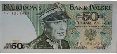 PRL 50 zł Karol Świerczewski 1986 seria FK P-142d