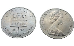 Gibraltar 1 crown Wieże 1967