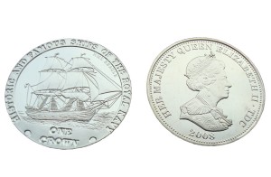 Tristan Da Cunha 1 crown HMS Beagle 2008