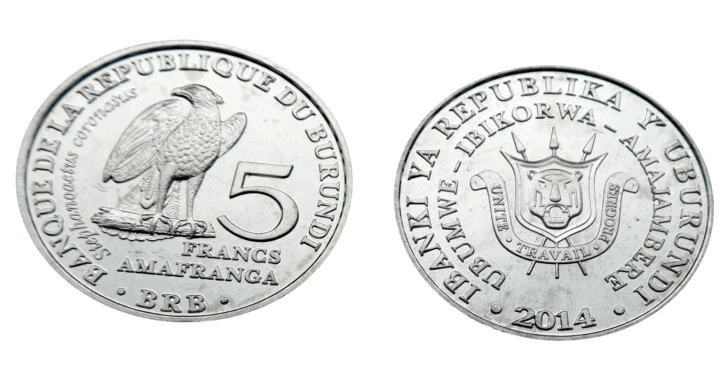 Burundi 5 franków Wojownik wspaniały 2014.jpg