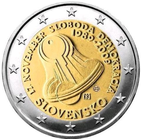 2 € Słowacja 20 rocznica aksamitnej rewolucji 2009