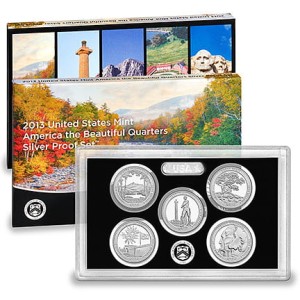 USA Proof set 5 x 25c Parki Narodowe 2013 "S" nr4 Ag