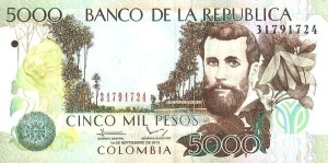 Kolumbia 5000 peso J. Asuncion Silva 2013/15 P-452