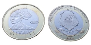 Antyle francuskie 10 franków Saint Martin 2015
