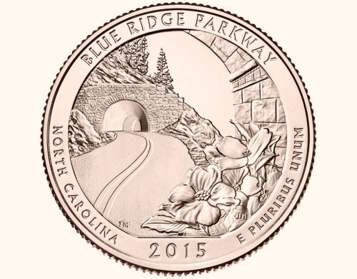 USA 25 c Park narodowy Blue Ridge 2015 nr 28 24k Au