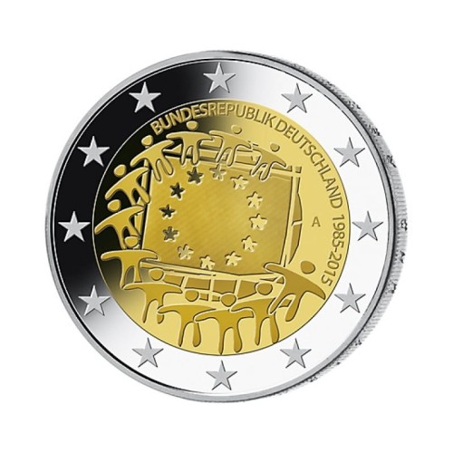 2 € Niemcy 30 lat flagi UE 2015