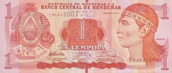 Honduras 1 lempira Ruiny 2014 P-96