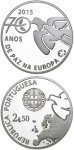 2,5 € Portugalia 70 lat Pokoju w Europie 2015