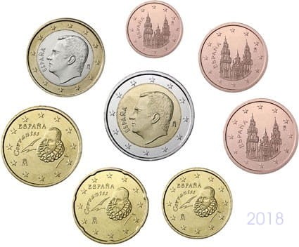 Euro set Hiszpania zestaw menniczy x 8 2018