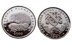 Bośnia i Hercegowina 500 dinarów Jeże 1995