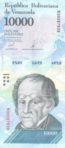 Wenezuela 10 000 Boliwarów Niedźwiedź 2017 P-98b