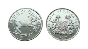 Sierra Leone 1$ Rok konia 2002