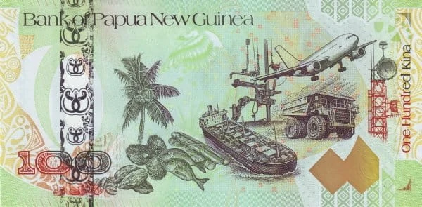 Papua Nowa Gwinea 100 Kina 35 rocznica Banku 2008 P-37