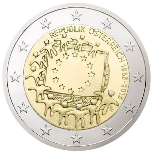 2 € Austria 30 lat flagi UE 2015