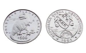 Bośnia i Hercegowina 500 dinarów Tyrannosaurus Rex 1993
