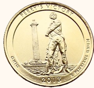 USA 25 c Park narodowy Perry's Victory 2013 nr 17 24K Au