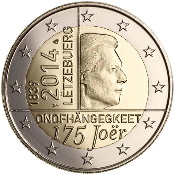 2 euro Luksemburg 175 lat niepodległości 2014