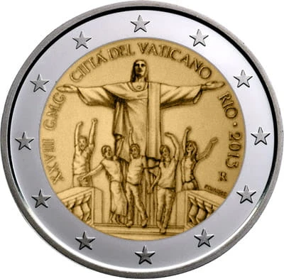 2 euro Watykan Światowy Dzień młodzieży - Rio 2013
