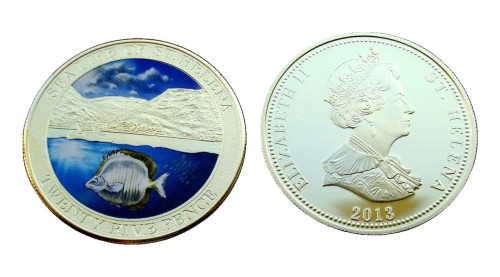 Wyspa Św. Heleny 25p życie morskie - Flądra 2013