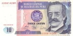 Peru 10 intis Ricardo Palma 1987 P-129
