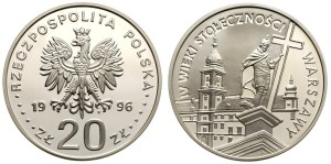 20 zł IV wieki stołeczności Warszawy 1996