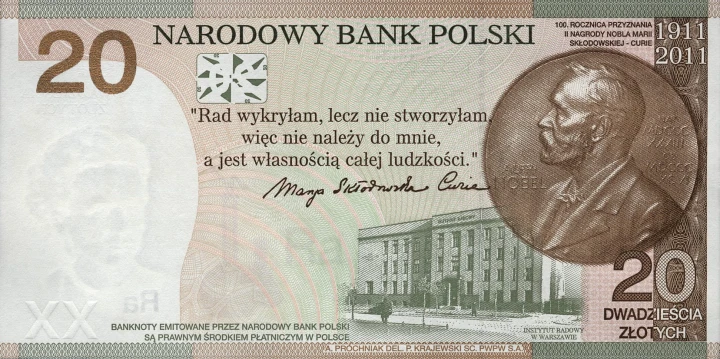 20 zł Maria Skłodowska - Curie 2011 