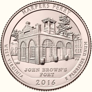USA 25 c Park narodowy Harpers Ferry 2016 nr 33 24K Au