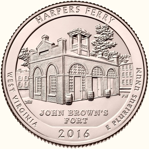 USA 25 c Park narodowy Harpers Ferry 2016 nr 33 24K Au