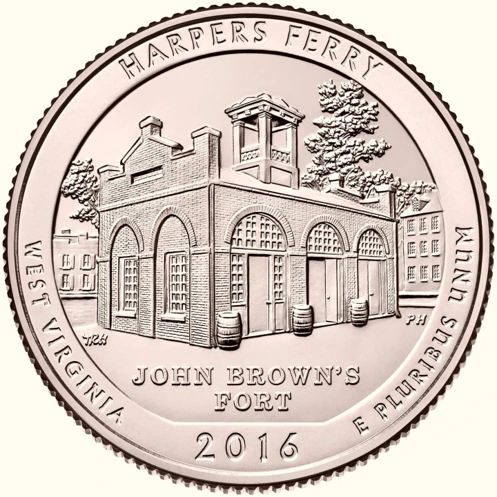 USA 25 c Park narodowy Harpers Ferry 2016 nr 33 24K Au